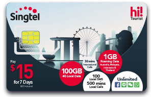 Singtel - $15 hi!Tourist SIM Card