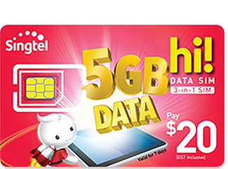 Singtel - hi! SIM Card for Data- $20