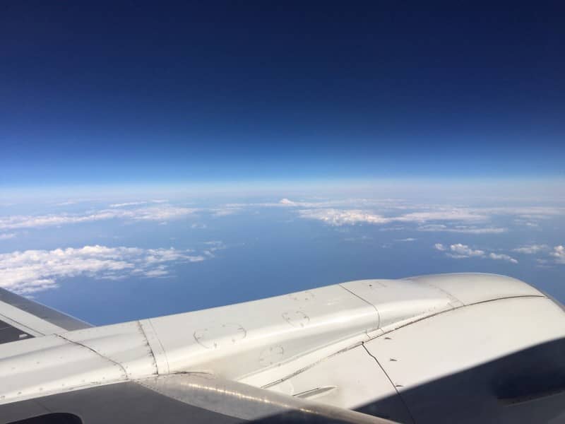 飛行機から見る富士山