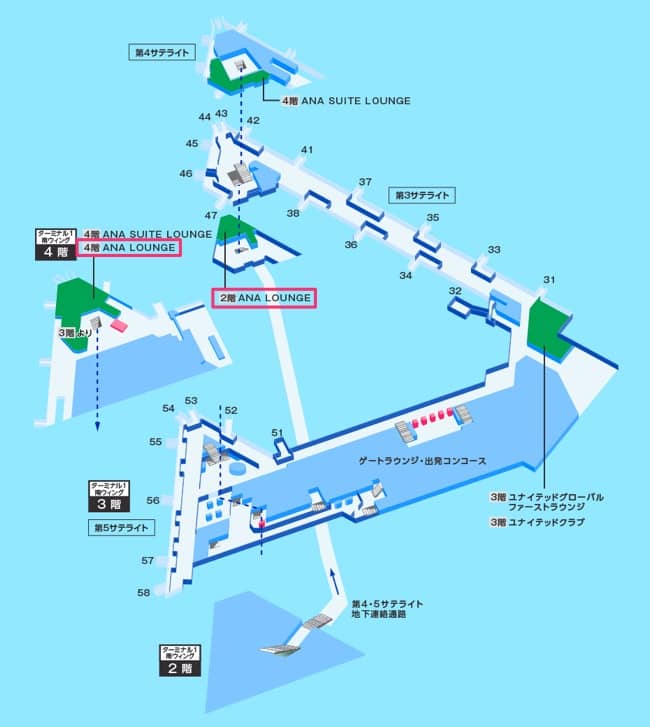 成田空港ANAラウンジマップ