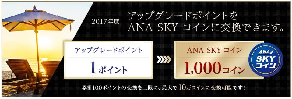 アップグレードポイントをSKYコインへ交換