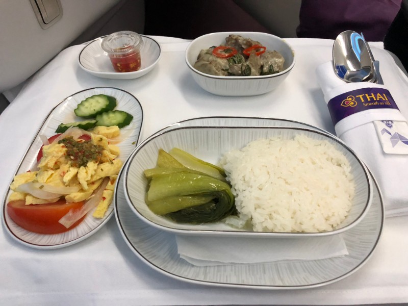 タイ航空ビジネスクラス搭乗-機内食