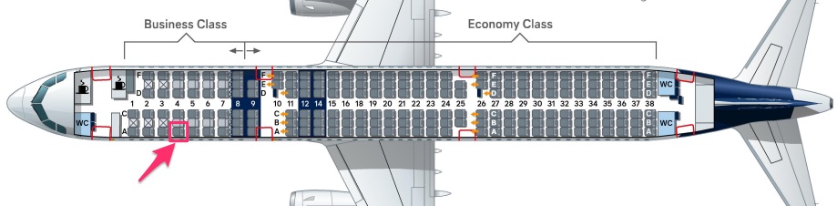 ルフトハンザ航空A321-ビジネスクラスシートマップ