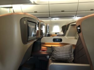 シンガポール航空A350-900（長距離仕様）-ビジネスクラスシート