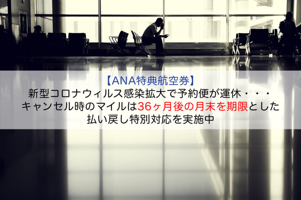 ANA特典航空券払い戻し対応-新型コロナウィルス