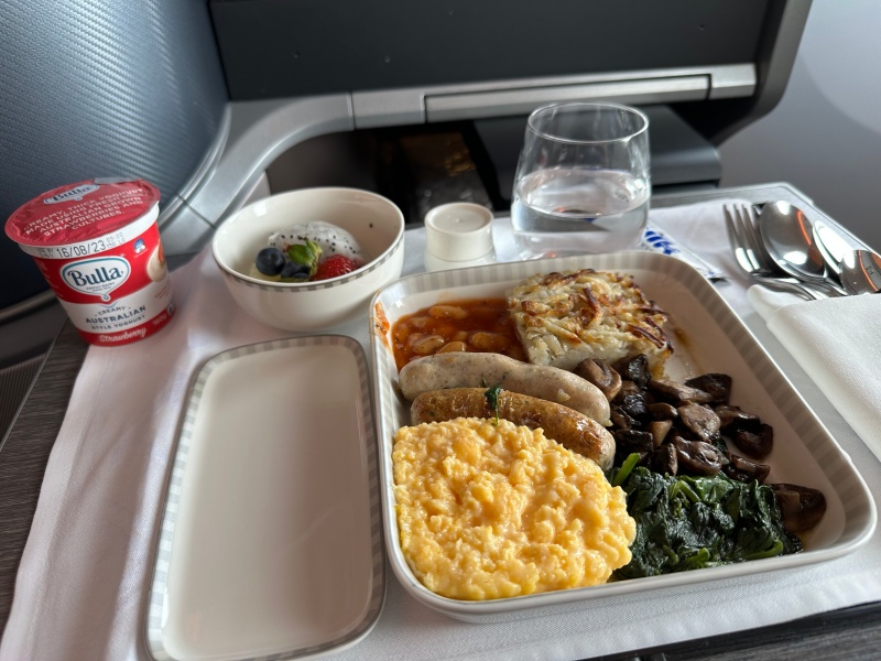 シンガポール航空SQ705（バンコク-シンガポール;A350-900）-ビジネスクラス-食事内容
