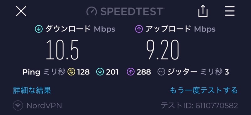 コートヤード・バイ・マリオット バンコクスクンビット20(Courtyard by Marriott Bangkok Sukhumvit 20)-客室内からのWiFi速度測定結果