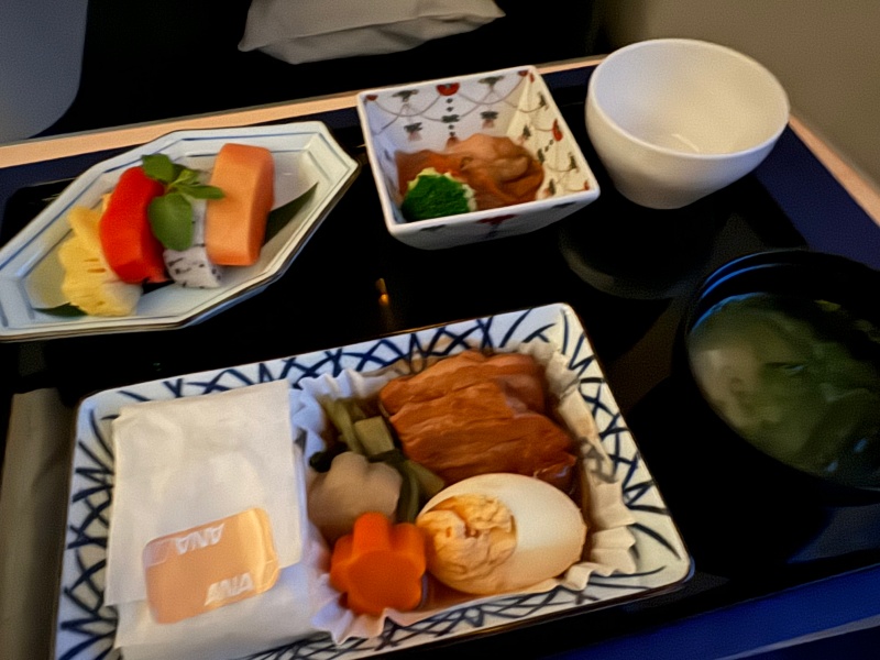 ANA（ハノイ-成田便:NH898 B787-900）-ビジネスクラス食事（和食）