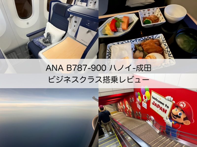 ANA（ハノイ-成田便:NH898 B787-900）-ビジネスクラス搭乗レビュー