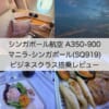 シンガポール航空（マニラ-シンガポール便:SQ919 A350-900）-ビジネスクラス搭乗レビュー