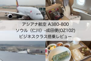 アシアナ航空（ソウル（仁川）=成田便:OZ102 A380-800）-ビジネスクラス搭乗レビュー