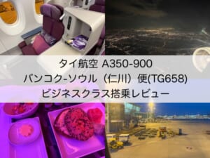 タイ航空(バンコク=ソウル(仁川)便:TG658 A350-900)-搭乗レビュー