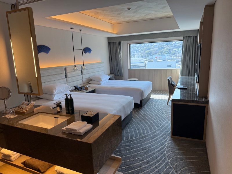 ヒルトン長崎(Hilton Nagasaki Hotel)ー客室内の雰囲気(ツインデラックスルーム)