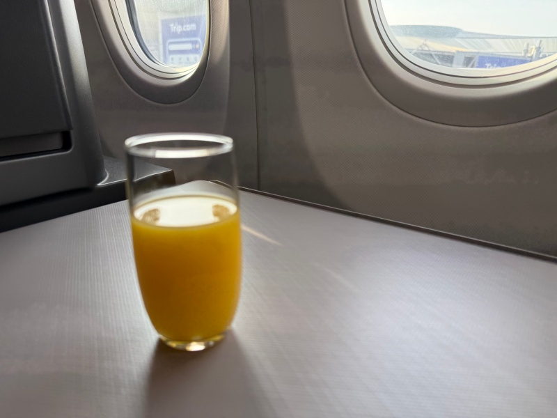 シンガポール航空（クアラルンプール=シンガポール便:SQ103 B737-8）-ウェルカムドリンク