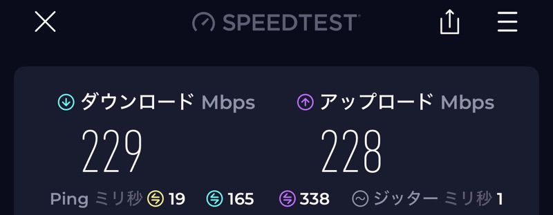 スーパーホテル盛岡(Super Hotel Morioka)ー客室内からのWiFi速度測定結果