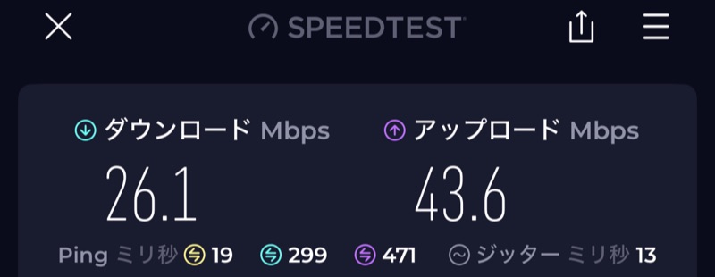 名古屋金山ホテル(Nagoya Kanayama Hotel)ー客室内からのWiFi速度測定結果