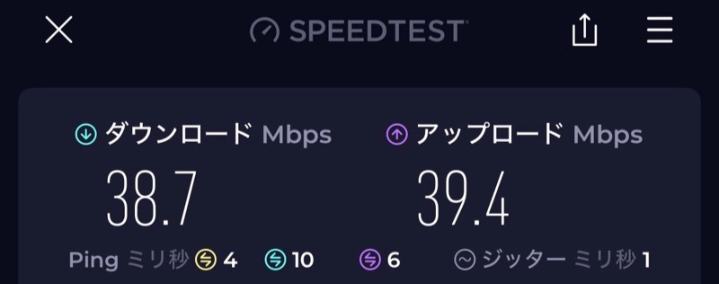 マリオットエグゼクティブアパートメントスクンビットパークバンコク(Marriott Executive Apartment Sukhumvit Park Bangkok)ー客室内WiFi速度測定結果