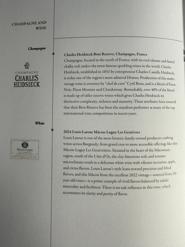 シンガポール航空(シンガポール=バンコク便:SQ712 A350-900)-ビジネスクラス食事&ドリンクメニュー