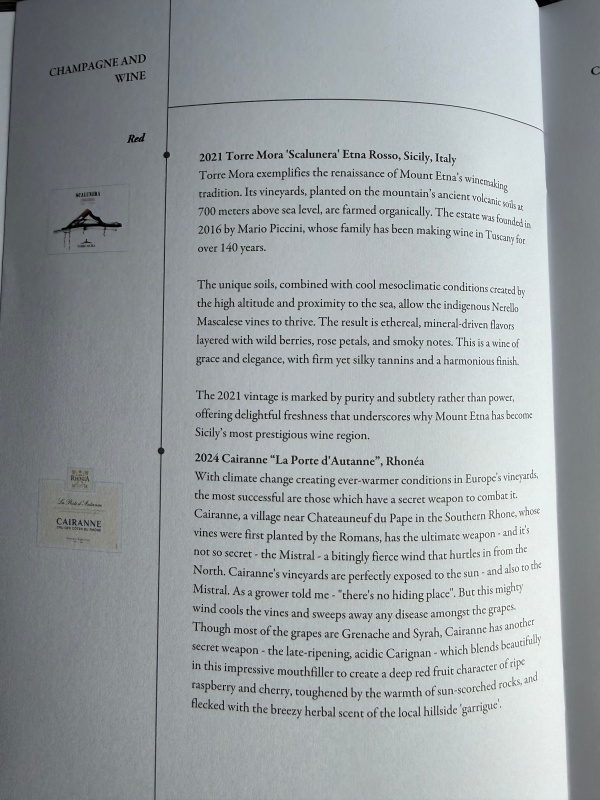 シンガポール航空(シンガポール=バンコク便:SQ712 A350-900)-ビジネスクラス食事&ドリンクメニュー