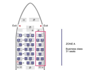 タイ航空A330-330 ビジネスクラスシートマップ