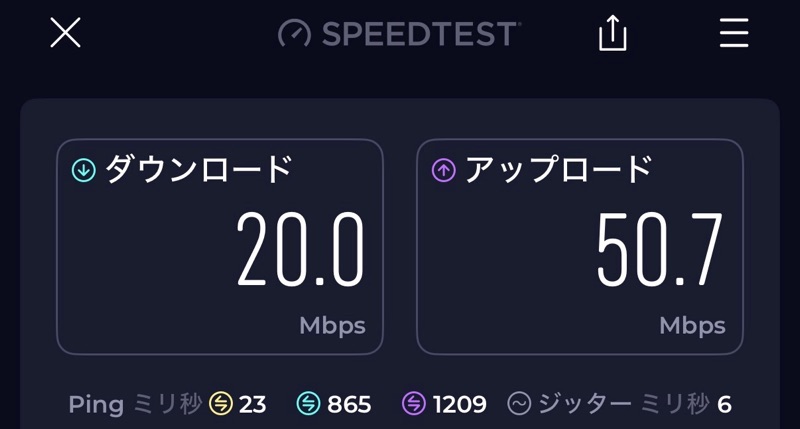ヒルトン・バンコク・スワンナプーム・ゴルフリゾート&スパー客室内からのWiFi速度測定結果