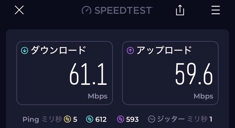 ザ・リッツ・カールトン・バンコクー客室内からのWiFi速度測定結果