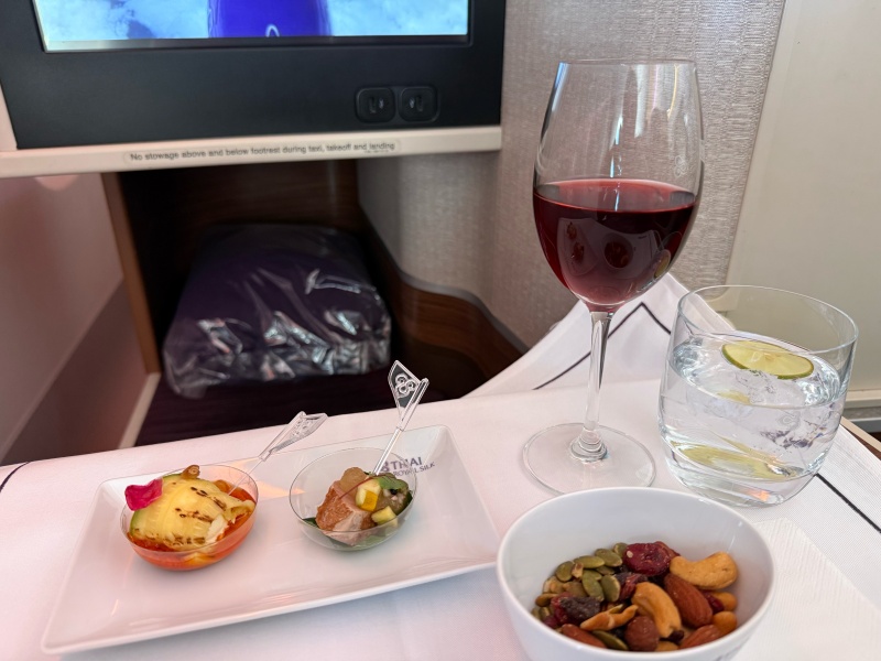 タイ航空(バンコク=羽田便:TG660 A350-900)-ビジネスクラス食事&ドリンク